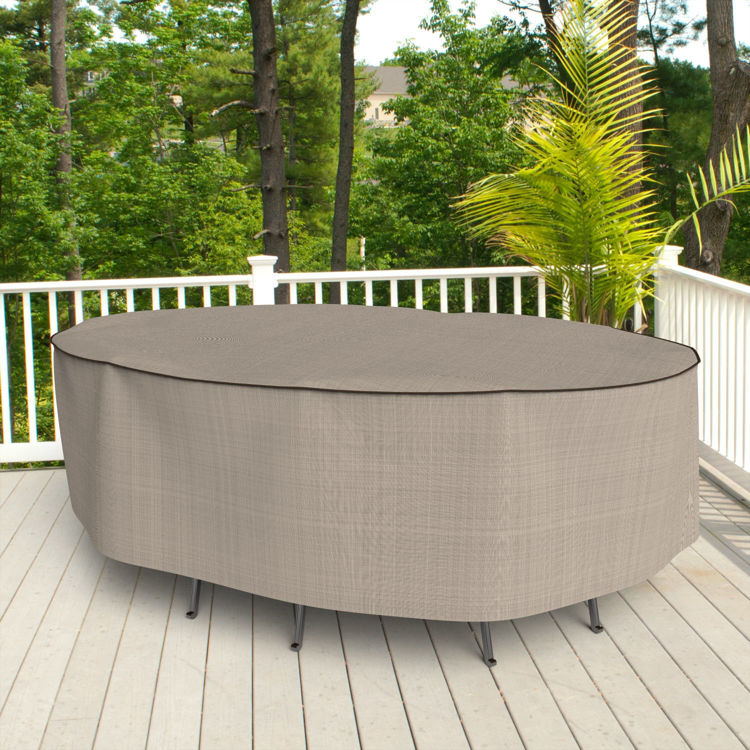 Picture of English Garden Oval Patio Table and Chairs Combo Cover - Large