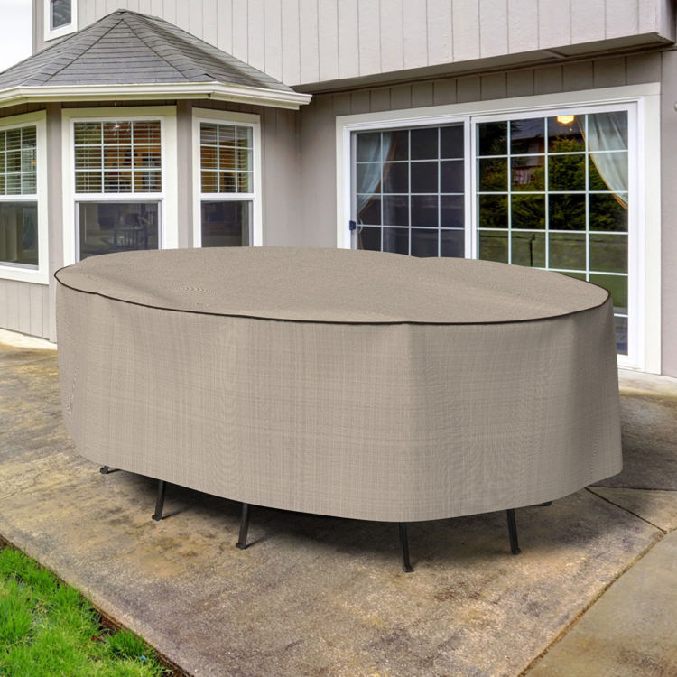 Picture of English Garden Oval Patio Table and Chairs Combo Cover - Extra Large