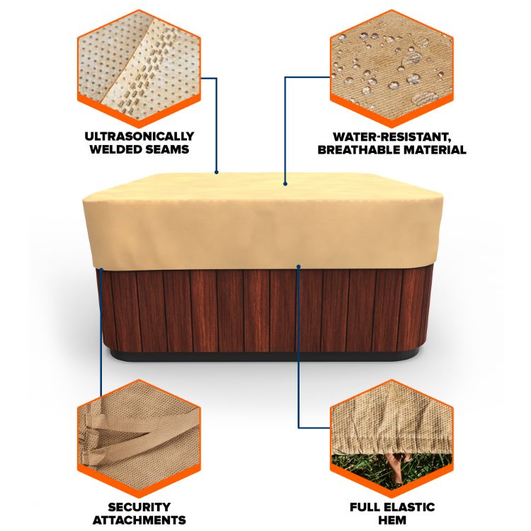 Picture of All-Seasons Square Hot Tub Cover - Medium