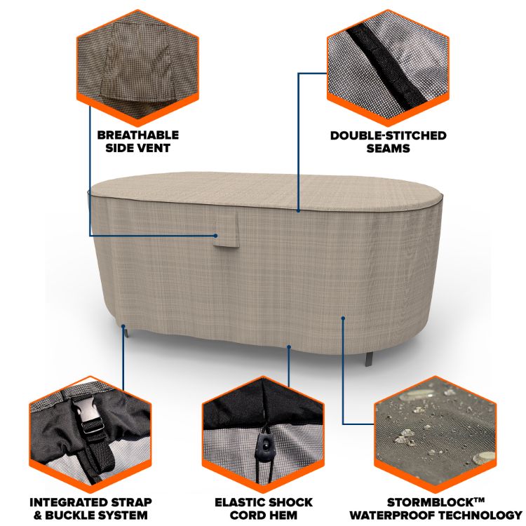 Picture of StormBlock™ Mojave Oval Patio Table Cover - Medium