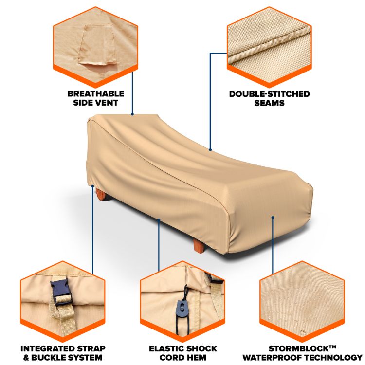 Picture of StormBlock™ Savanna Single Patio Chaise Cover - Large