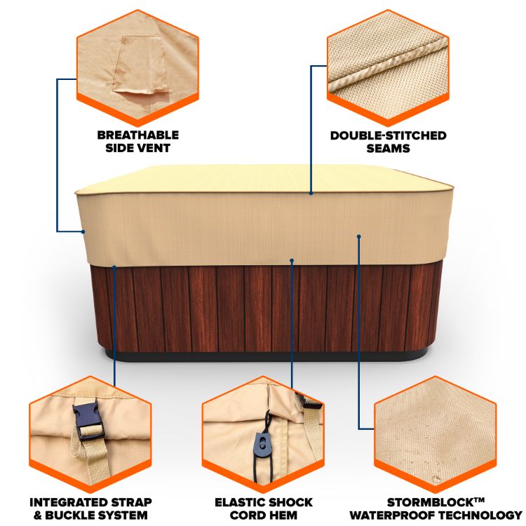 Picture of StormBlock™ Savanna Square Hot Tub Cover - Medium